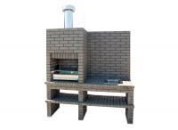 Ref. MD813 Cinza - 165 cm x 57 cm x 240 cm, CxLxA | Grelhador 60 cm x 40 cm, CxL